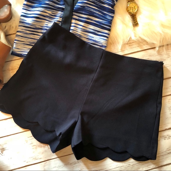 Blu Pepper Pants - NWT Blu Pepper High Waisted Scallop Navy Shorts